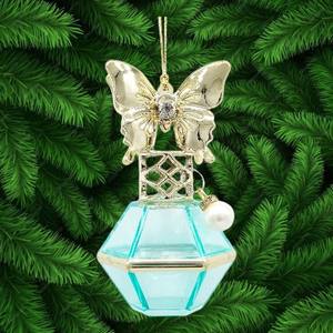 Haute qualité populaire noël nouvel an décoration suspendue Transparent rouge or impression acrylique 3D bouteille de parfum ornement - Product Image 4