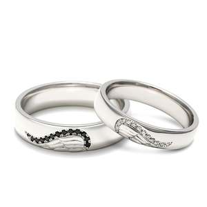 แหวนคู่เงินแท้สลักลายปีกนางฟ้าเจลิยา - Product Image 4