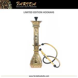 Cachimbas altas de Farida de edición limitada de lujo, espejo de latón martillado a mano único, pantalla funcional, Shisha, cafés, tipo recto en caja - Product Image 6