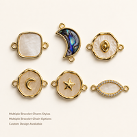 Connecteurs de Bracelet Délicats pour Femmes, Plaqué Or 18 carats, Cuivre, Nacre, Connecteurs de Bracelet Célestes pour Boutiques de Cadeaux