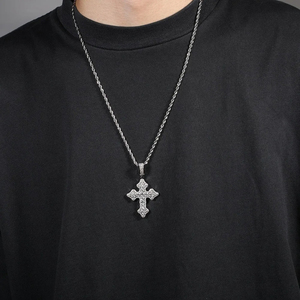 จี้ทองไขว้ชื่อสีขาว10K ประดับเพชรสไตล์ฮิปฮอปเครื่องประดับคริสเตียนจี้ทองปรับแต่งได้ - Product Image 2