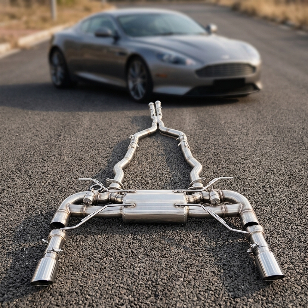 VantaFlow SS304 Performance Racing Exhaust Compatible for Aston Martin DB9 V12 6.0L 2004-2016 Catback With Vacuum Valve Control