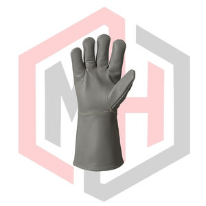 Guantes de Soldadura de Cuero Vacuno Color Gris, 7 oz, 14 Pulgadas, Puño de Punto, Resistentes al Calor y al Fuego, Protección para Manos y Brazos de Cuero Puro para Soldadura MIG MAG TIG - Product Image 3