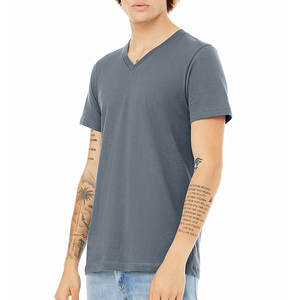 Camiseta Unisex de Manga Corta, Estilo Jersey, Lisa, con Cuello en V - Product Image 2