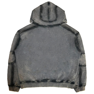 Ventes en gros de sweats à capuche pour hommes en tissu French Terry 100% coton, lavage à l'acide, logo personnalisé, sweats à capuche délavés au soleil pour hommes - Product Image 3