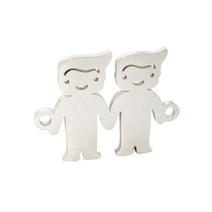 23x18mm DIY Making Acier Inoxydable Métal Famille Garçons Filles Frère Sœur Accessoires Jumeaux Bijoux Charme <span class=keywords><strong>Pendentif</strong></span> - Product Image 5
