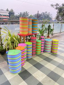 Indian Recycled Nylon Striped Woven <b>Bags</b> Manufactured in India Eco-friendly Multicolor Market <b>Bags</b> and Pouches Made in India. - Product Image 5