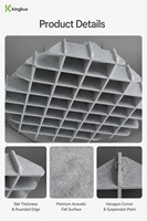 Panneau acoustique hexagonal gris en feutre, plaque de plafond insonorisante, panneau de réduction du bruit en nid d'abeille pour bureau et hall