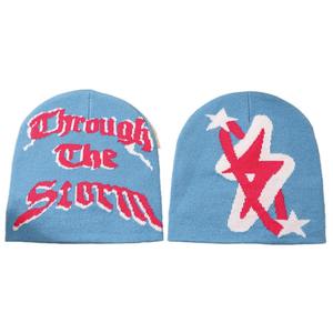 Bonnet en tricot Jacquard en gros avec logo personnalisé Y2K grande lettre et chaud tout imprimé Design de mode avec arcs dessin animé - Product Image 4