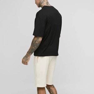 2025 Trending article Conjunto de Camiseta corta de contraste de 2 piezas para hombres Logotipo impreso personalizado ropa de calle hip hop Jogging Suit para hombres - Product Image 6