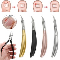 Coupe-ongles professionnel, pince à cuticules, ciseaux pour ongles incarnés, ciseaux pour peaux mortes, en acier inoxydable, pour pédicure des pieds et des doigts
