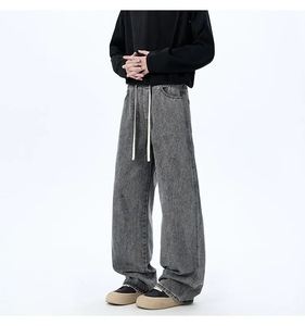 กางเกงยีนส์ทรงหลวมแฟชั่นสำหรับผู้ชาย, กางเกงสไตล์คาร์โก้ผ้าเดนิมแนวสตรีทอินเทรนด์ - Product Image 1