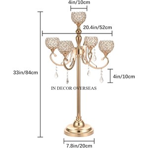Feuilles Designer Prime Quality Aluminium Coulé Haute Qualité Plaqué Or Mariage Et Événements Table Centre De Table Candélabre Fournitures - Product Image 6