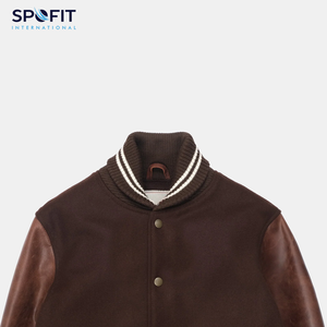 Veste de baseball varsity à logo personnalisé, col montant, broderie sur le devant, hiver, homme, design imprimé personnalisé - Product Image 3