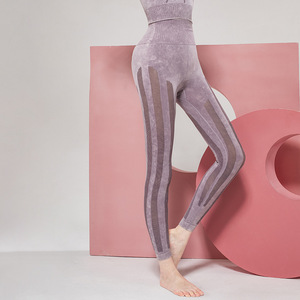 Venta al por mayor señoras OEM malla deporte entrenamiento mujeres gimnasio Yoga sin costuras - Product Image 2