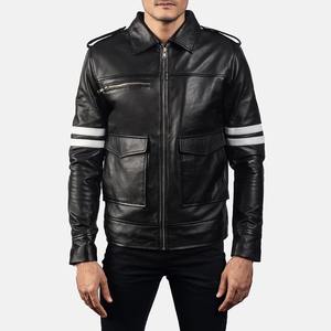 Chaqueta Bomber Unisex de Piel de Oveja con Logotipo Frontal, Estilo Vintage, Temporada de Primavera - Product Image 6