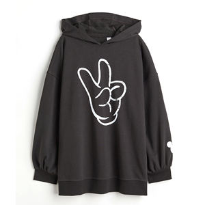 Ropa personalizada de alta calidad para mujer, conjunto de Sudadera con capucha de manga larga de gran tamaño, 100% algodón, conjunto de Sudadera corta - Product Image 1