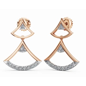 Exclusivos Pendientes de Diamantes Esmeralda Starlit Flow de Oro de 14 Quilates, Corte Redondo, Joyería Cultivada en Laboratorio, Proveedor Mayorista - Product Image 5