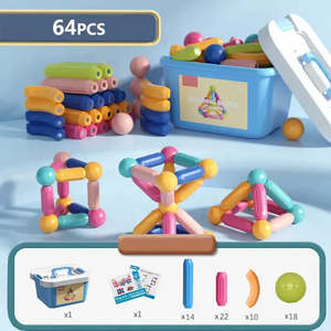 Jouets de construction magnétiques en plastique avec bâtons et balles, certifiés EN71 - Product Image 6