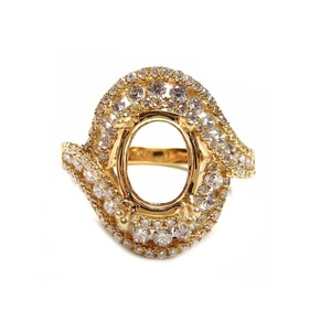 แหวนแต่งงานอินเทรนด์แหวนเพชรสีทองขาวบริสุทธิ์18K ประดับเพชร - Product Image 3