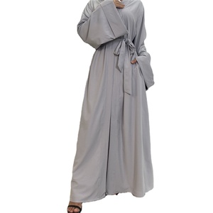 Alta calidad musulmán islámico Burqa frente abierto abaya vestido de mujer color sólido Casual moda de talla grande Abaya de mujer - Product Image 4
