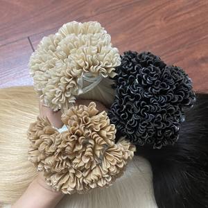 Muchas extensiones de cabello recto de color I tip U tip Keratin Hair Double Drawn Vendedores de cabello Raw Vietnamese Vendedores de cabello - Product Image 1