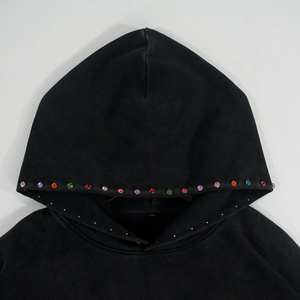 Sweat à capuche pour hommes Boxy avec épaules tombantes Logo personnalisé DTG Impression numérique de pierres précieuses 500 Plus GSM 100% Sweats à capuche surdimensionnés en coton - Product Image 6