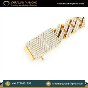 Bracelet tendance en argent 925 plaqué or avec maillons cubains Miami personnalisés, serti de diamants Moissanite 12 mm, style Hip Hop, idéal pour les fêtes et mariages - Product Image 4