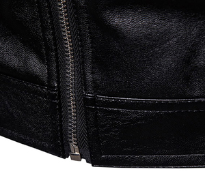 Veste en cuir de peau de vache pour hommes la plus vendue matière fraîche imprimée sur mesure avec col montant dernière conception à bas prix - Product Image 5