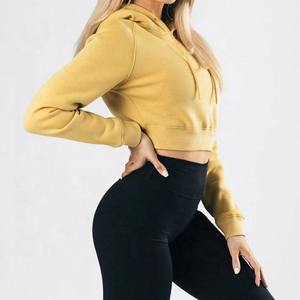 Hoodie court oversize en polaire pour femme, style streetwear décontracté, haute qualité, respirant, toutes saisons, avec étiquette personnalisée imprimée, idéal pour l'hiver - Product Image 2