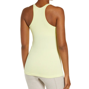 Débardeur Halter Tricoté Couleur Unie Respirant Sans Manches Longueur Standard Jaune Clair pour Femme 2026 - Product Image 2