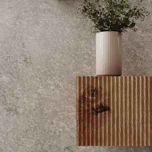 Conjunto de Baño de 140 cm con 3 Cajones en Roble Dorado y Espejo Redondo con Composición de Correa Rota - Product Image 3