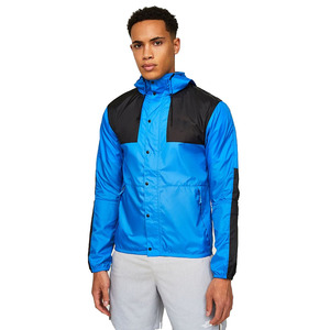 Vestes coupe-vent pour hommes en nylon bleu léger fabriquées en usine - Product Image 4