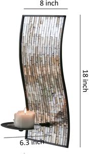 Luxury <b>Mosaic</b> Glass Metal Wall Mounted Candle Holder Sconce Decorative Pillar Stand For Home Hotel Restaurant Wedding Decor Gift - Product Image 2