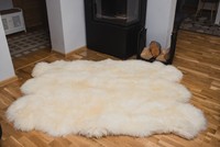 Tapis en peau de mouton blanc naturel, 6 pièces, style scandinave, adapté aux animaux domestiques, tapis en cuir de peau de mouton à poils moyens et doux