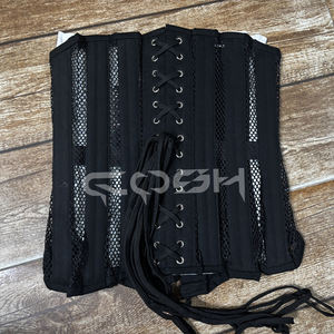 Corsé de Malla Negra con Varillas de Acero para Mujer, Estilo Gótico, para Fiestas, Moldeador de Cuerpo, Fabricante, OEM, ODM, Pedidos al por Mayor - Product Image 4