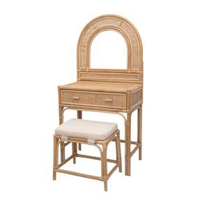 Table et chaise de maquillage en rotin, vente en gros, directement de l'usine du Vietnam, taille et couleur personnalisables - Product Image 1