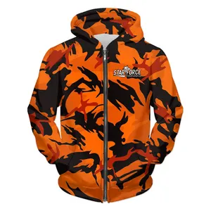 Toptan kişiselleştirilmiş geyik avcılık Hoodie Camo desen avcılık Hoodies erkekler ve kadınlar için