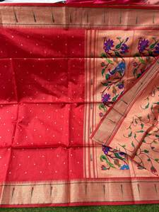 Latest Fashionable South Indian Style Extreme High Quality Bright Color Embroidery Long Length <b>Saree</b> With <b>Blouse</b> Piece From SIE - Product Image 5