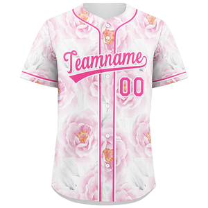 Venta al por mayor en blanco uniforme de béisbol personalizado sublimación Logo nombre equipo Jersey cuello en V uniforme de hombre personalizado béisbol Jersey camisetas - Product Image 4