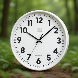Yes Time <b>Wall</b> <b>Clock</b> 30cm White Quartz <b>Silent</b> Movement - Product Image 3
