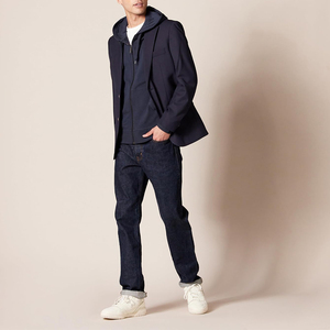 Sweat-shirt décontracté pour homme, coupe ajustée, 100% coton, hiver, vêtement de base tendance avec fermeture éclair personnalisée, technique de teinture unie pour l'automne - Product Image 4