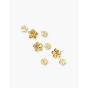 Perles en coquillage détachées jaunes en forme de fleur MOP - Product Image 2