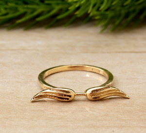 Anillo de cuerno de diablo de Latón chapado en oro, anillo gótico Punk ajustable abierto, joyería hecha a mano para mujeres y hombres, Unisex - Product Image 1