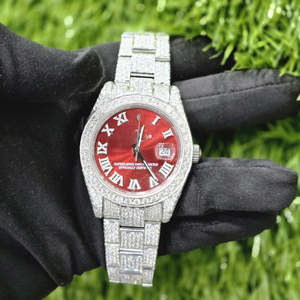 Reloj de Diamantes Moissanite VVS en Oferta, Totalmente Automático, 41 mm, Tono Blanco Rosado, Lujoso, con Cristales, Espinas Negras, Mecánico - Product Image 1