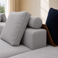 Canapé modulaire Chesterfield en cuir véritable moderne, garnissage en éponge, grand canapé sectionnel, taille personnalisée pour salon, hôtel, villa