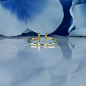 หน่วยการผลิตเปิดบาร์ข้อมือสไตล์ที่เรียบง่ายแหวนแต่งงานกับห้องปฏิบัติการที่ปลูกเพชรได้รับการรับรองรอบ CVD แหวนเพชรเครื่องประดับปรับ - Product Image 5