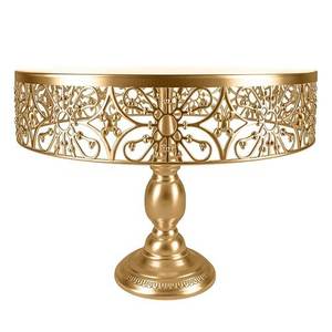 Support de service de gâteau en métal tendance design fait main pour la décoration de fête support de gâteau de couleur or de forme ronde en métal pour événement de mariage - Product Image 1