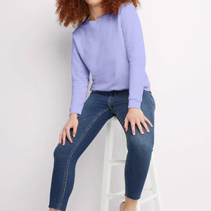 สเวตเตอร์คอกลมสำหรับผู้หญิงสีม่วงผลิตภัณฑ์สเวตเตอร์แบบสวมหัวสำหรับผู้หญิงสินค้าใหม่ - Product Image 5