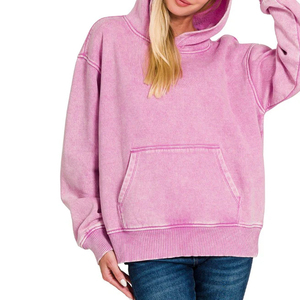 Vestido Sudadera Suave de Alta Calidad, Sudaderas con Estampado Personalizable para Mujer, Sudaderas con Hombros Caídos y Lavado Ácido - Product Image 1